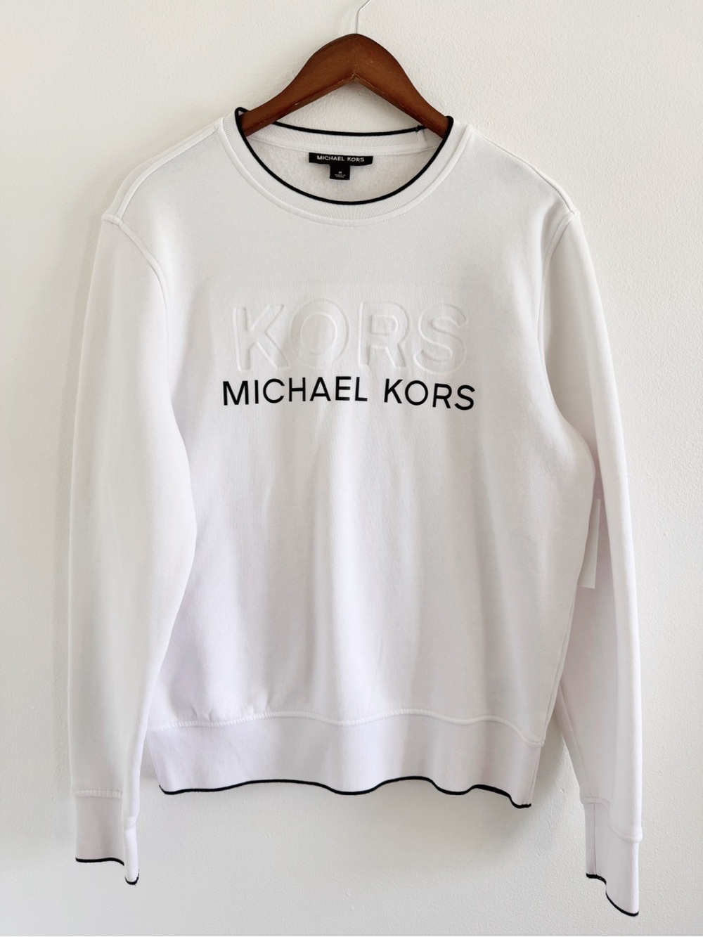 Michael Kors White Logo Crewneck Sweater medium